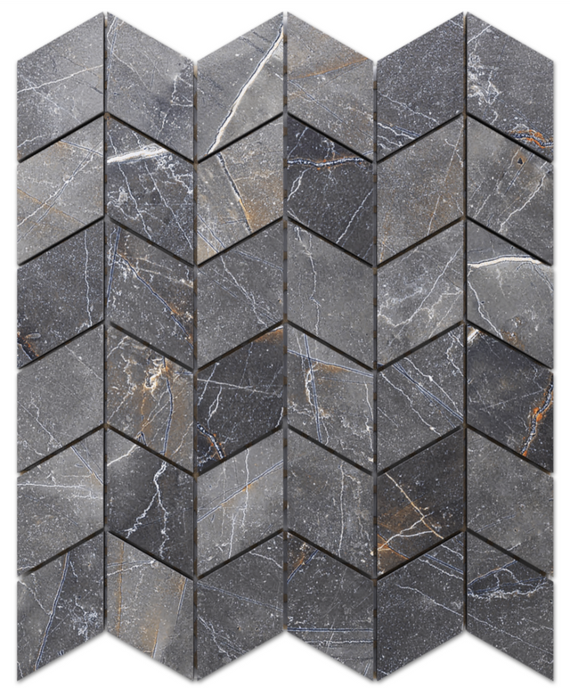 Mosaico in gres su rete per bagno o cucina 26.5 cm x 30.5 cm - Diamond romb matt
