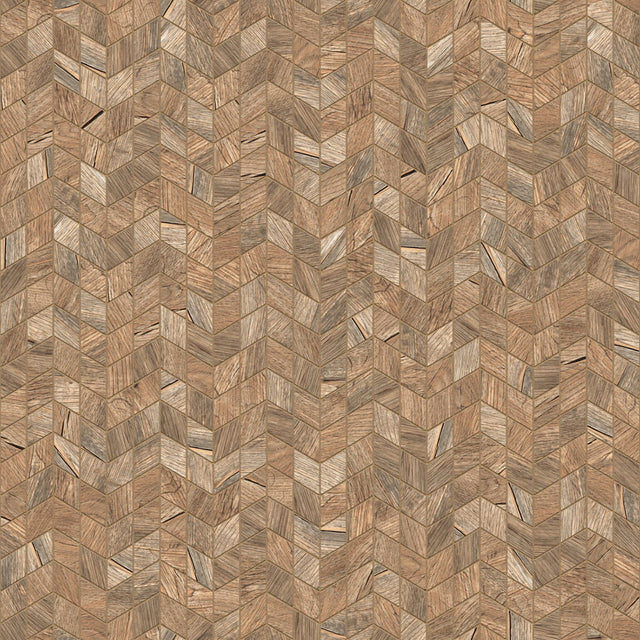 Mosaik aus Steinzeug auf Netz für Bad oder Küche 17,2 cm x 29,8 cm - Holz doppelte Chevron