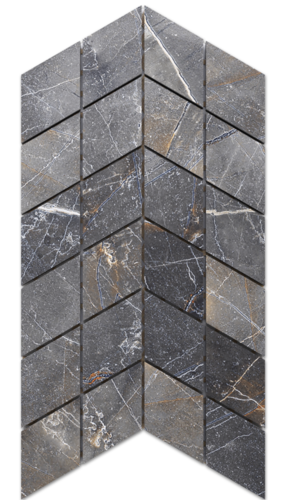 Mosaico in gres su rete per bagno o cucina 17.2 cm x 29.8 cm - Mini diamond romb matt