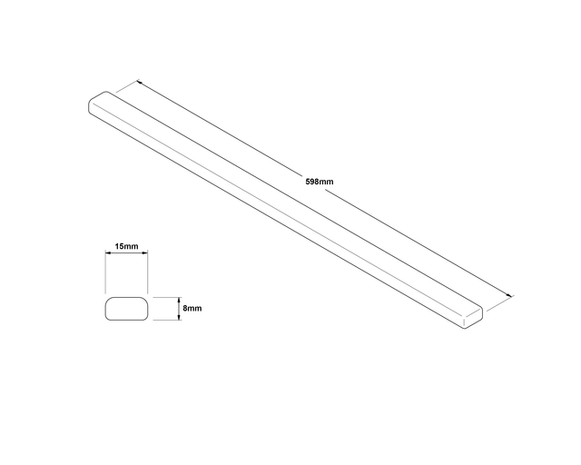 Dekorative Glasstreifen für Bad oder Küche rot - 1,5 cm