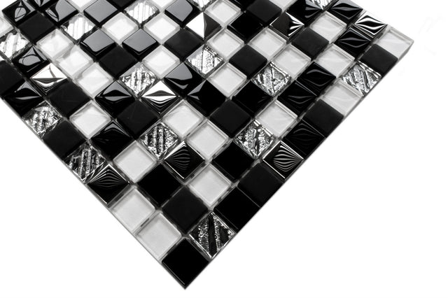 Glass mosaic on mesh for bathroom or kitchen 30 cm x 30 cm - Chaos