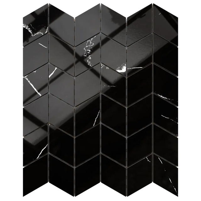 Mosaïque en grès sur filet pour salle de bain ou cuisine 26,5 cm x 30,5 cm - Ardoise blanche