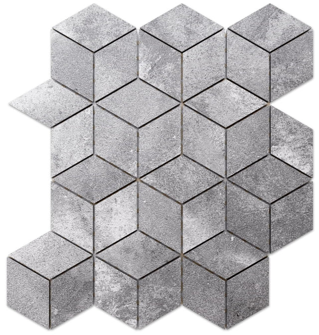 Mosaico in gres su rete per bagno o cucina 30.5 cm x 26.5 cm - Dry asphalt