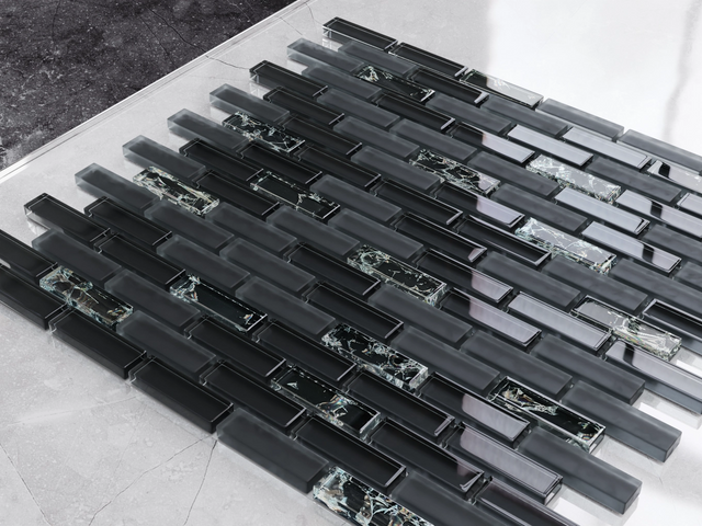 Mosaico de vidrio en malla para baño o cocina 30 cm x 30 cm - Frank Baum