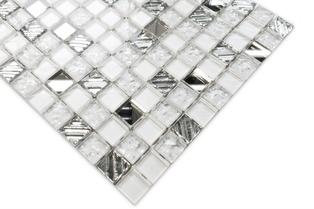 Mosaico in vetro su rete per bagno o cucina 30 cm x 30 cm - Keep calm