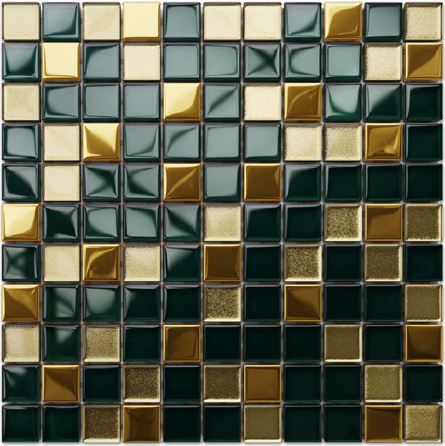 Glass mosaic on mesh for bathroom or kitchen 30 cm x 30 cm - Green Dama