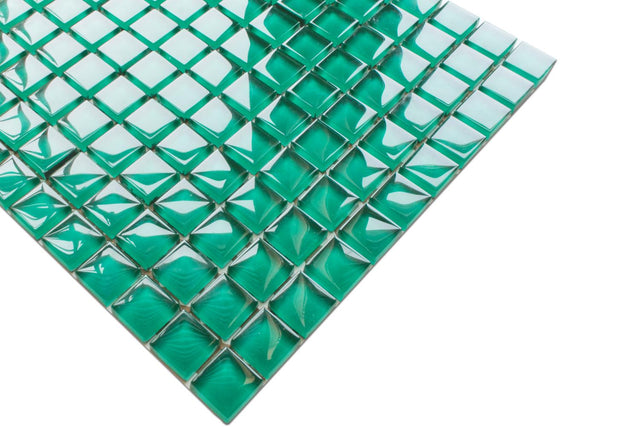 Mosaico in vetro su rete per bagno o cucina 30 x 30 cm - Verdant fields