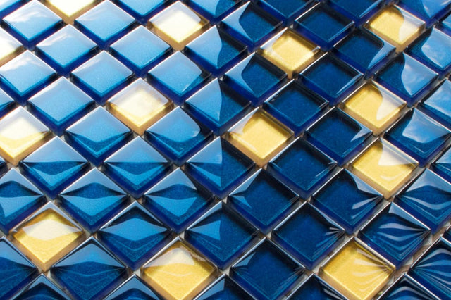 Mosaico in vetro su rete per bagno o cucina 30 cm x 30 cm - Starry sky