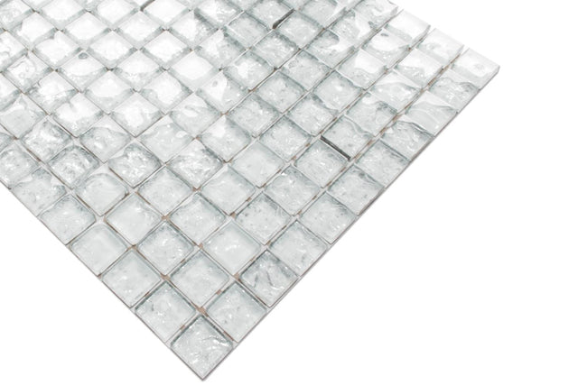 Mosaico in vetro su rete per bagno o cucina 30 cm x 30 cm - Cloud
