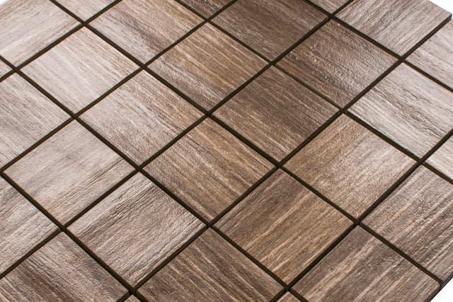 Mosaico in gres su rete per bagno o cucina 30 x 30 cm - Big simple wood