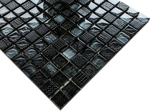 Glass mosaic on mesh for bathroom or kitchen 30 cm x 30 cm - Extraterrestrial