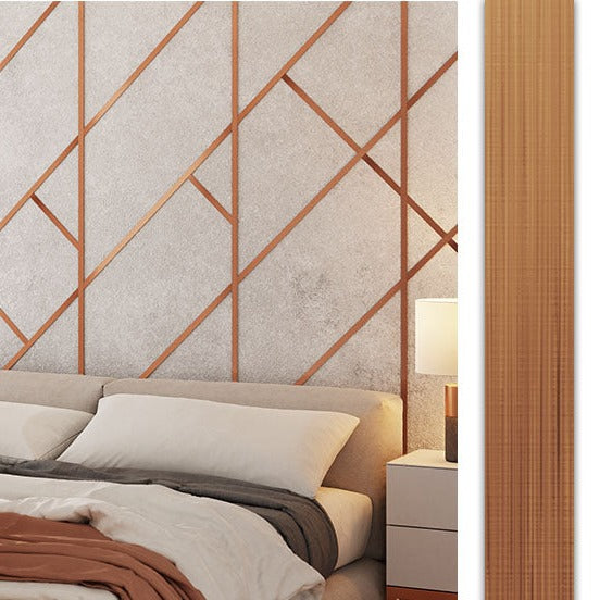 Decorative stainless steel strip for satin copper walls