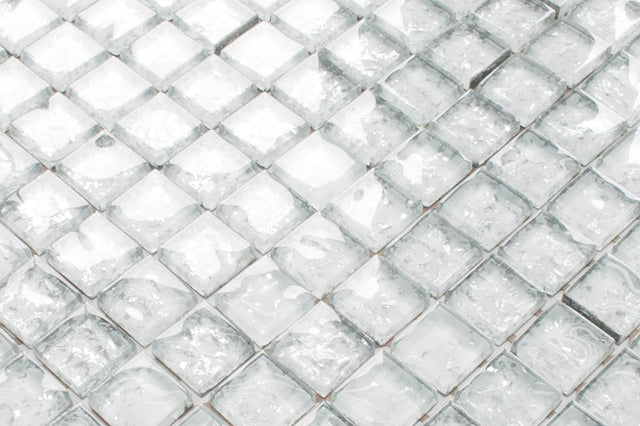 Mosaico in vetro su rete per bagno o cucina 30 x 30 cm - Cloud