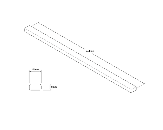 Dekorative Glasstreifen für Bad oder Küche rot - 1,5 cm