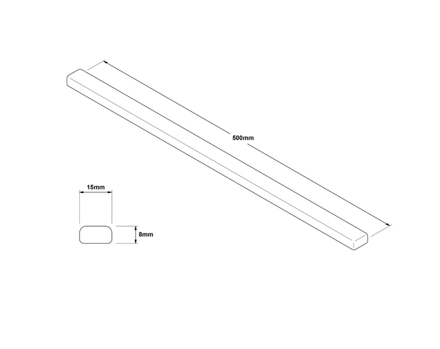 Dekorative Glasleiste für Bad oder Küche rot braun - 1,5 cm