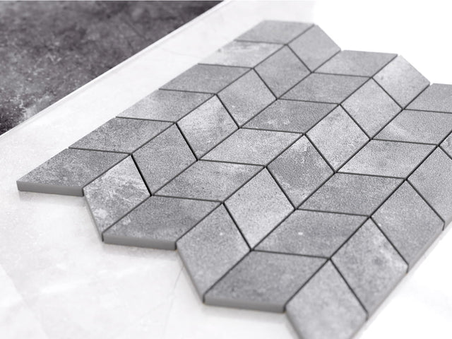 Mosaico in gres su rete per bagno o cucina 26.5 cm x 30.5 cm - Grey slate