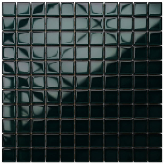 Mosaico in vetro su rete per bagno o cucina 30 cm x 30 cm - Green ice