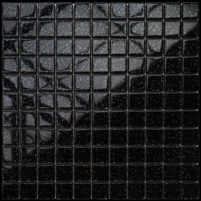Mosaico in vetro su rete per bagno o cucina 30 cm x 30 cm - Petrol