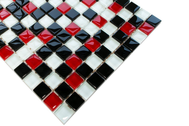 Mosaïque en verre sur filet pour salle de bain ou cuisine 30 x 30 cm - The Rolling Stones