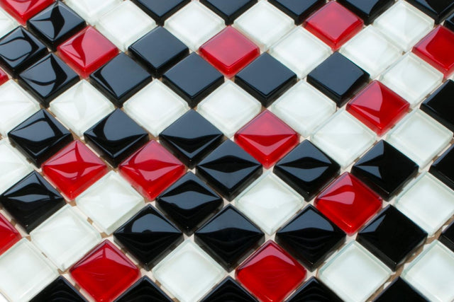 Glass mosaic on mesh for bathroom or kitchen 30 x 30 cm - The Rolling Stones