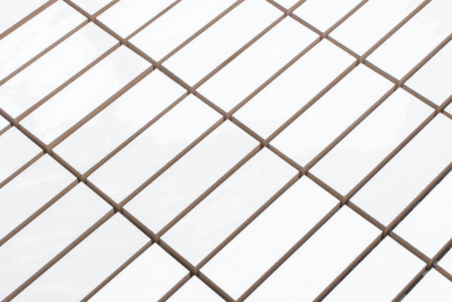Mosaico su rete in ceramica per bagno o cucina 29.8 x 29.8 cm - Regular white brick