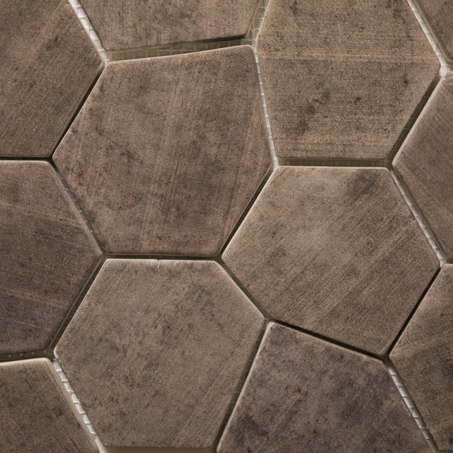 Mosaïque en verre pressé sur filet pour salle de bain et cuisine 41 cm x 26 cm - Hexa dark mat