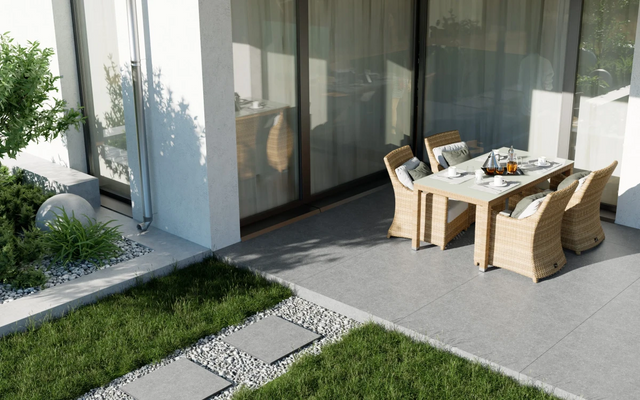 Piastrella per pavimento Bluestone light per esterno 60 x 60 cm Sp. 2cm rettificato - effetto pietra R11