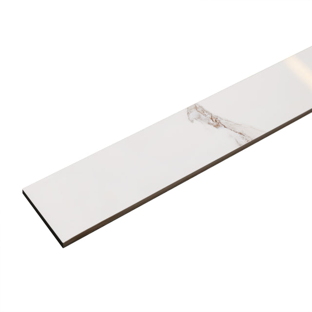 Battiscopa in ceramica 120 cm × 7 cm, spessore 0,9 cm, smussato e colorato - Torrence white