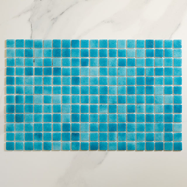 Mosaico in vetro pressato per piscine, bagni e saune 32.5 cm x 51.5 cm - Deep ocean
