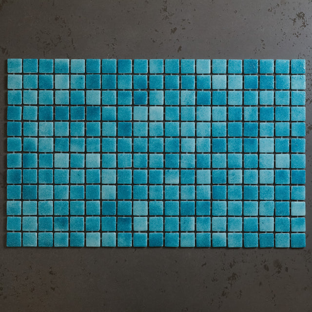 Mosaico in vetro pressato per piscine, bagni e saune 32.5 cm x 51.5 cm - Deep ocean