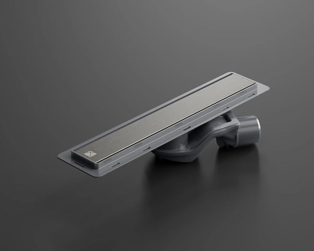 Canaleta lineal para desagüe de ducha en acero inoxidable negro satinado