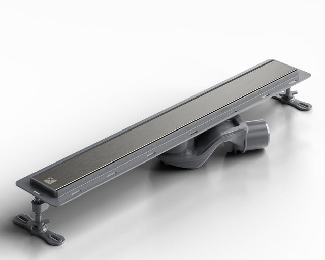 Canaleta lineal para desagüe de ducha en acero inoxidable negro satinado