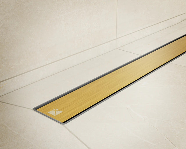 Canaleta lineal para desagüe de ducha en acero inoxidable negro satinado