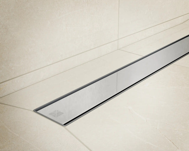 Canaleta lineal para desagüe de ducha en acero inoxidable negro satinado