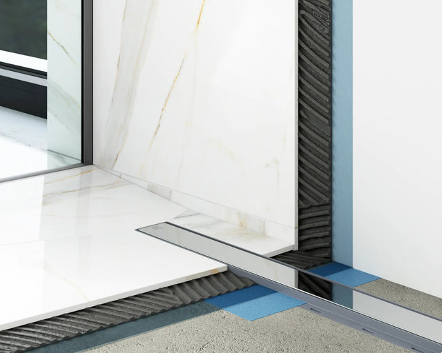 Canaleta lineal para desagüe de ducha en acero inoxidable negro satinado