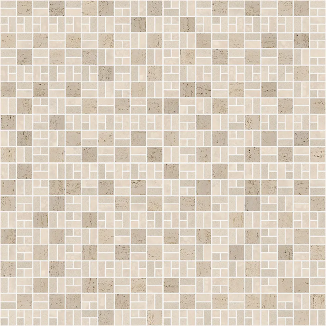 Natural stone mosaic on mesh, R11, for bathroom or kitchen 29.6 cm x 29.6 cm - Heart of stone