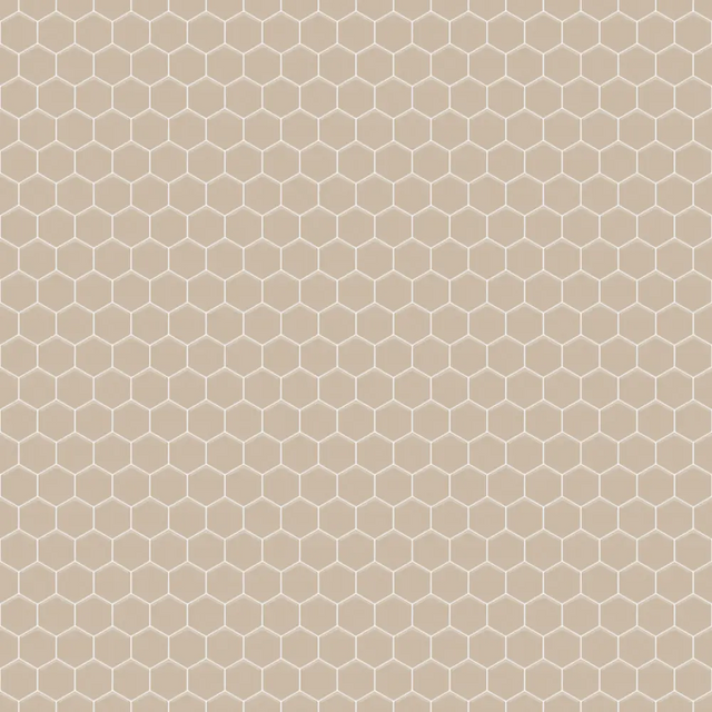 Mosaïque en céramique hexagonale sur filet pour salle de bain ou cuisine 32,3 cm x 27,7 cm - Beige hive