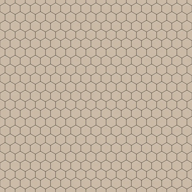 Mosaïque en céramique hexagonale sur filet pour salle de bain ou cuisine 32,3 cm x 27,7 cm - Beige hive