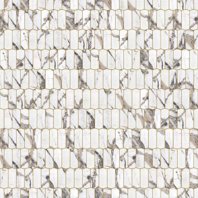 Ceramic mosaic on mesh for bathroom or kitchen 29.7 cm x 28.8 cm - Caotic marble