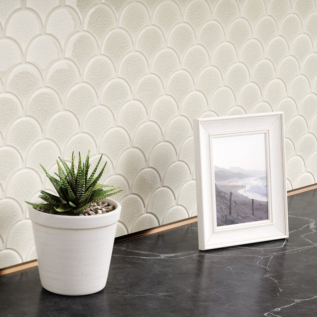 Mosaik aus Keramik auf Netz für Bad oder Küche 28,5 cm x 29,0 cm - Sandman