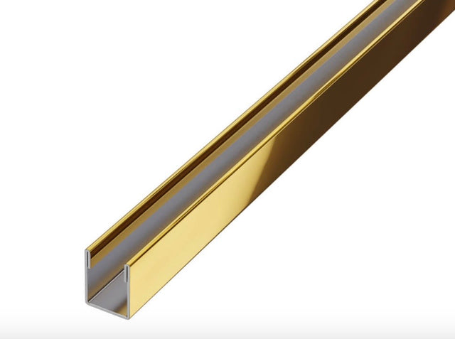 Profilo doccia fissaggio vetro in acciaio inossidabile oro lucido