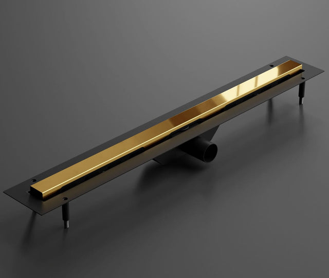 Canaletta lineare per scarico doccia in acciaio inossidabile oro lucido