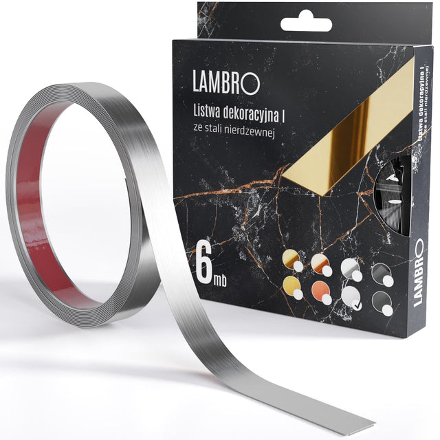 Self-adhesive decorative strip, 6 m - Satin silver