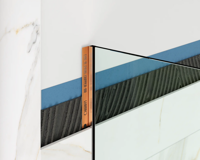 Profilo doccia fissaggio vetro a muro in acciaio inossidabile rame satinato