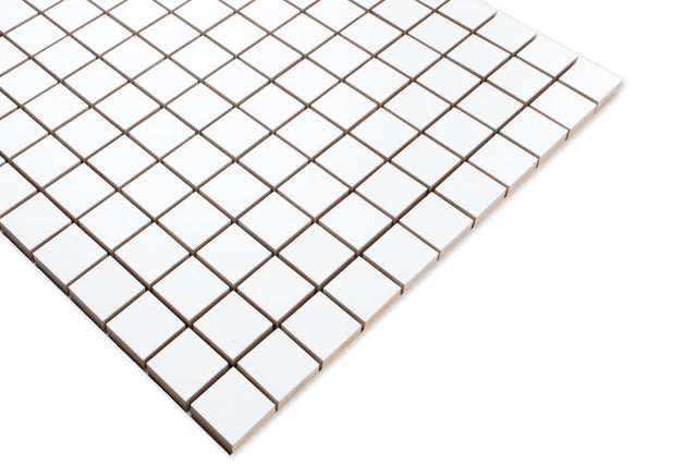 Ceramic mosaic on mesh for bathroom or kitchen 30 cm x 30 cm - White appeal