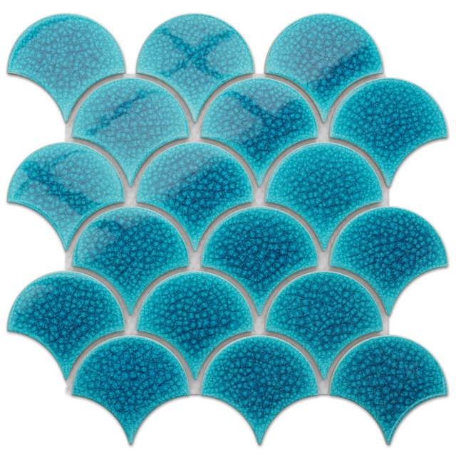 Mosaico in ceramica su rete per bagno o cucina 28.5 cm x 29.0 cm - Adriatic wave