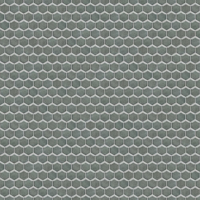 Mosaico in ceramica esagonale su rete per bagno o cucina 29.7 cm x 26.2 cm - Nori hive