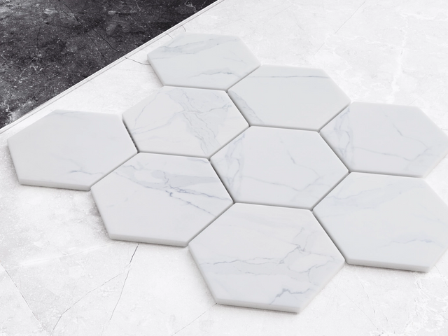 Ceramic mesh mosaic for bathroom and kitchen, ceramic 25.5 cm x 29.2 cm - Marble Venom