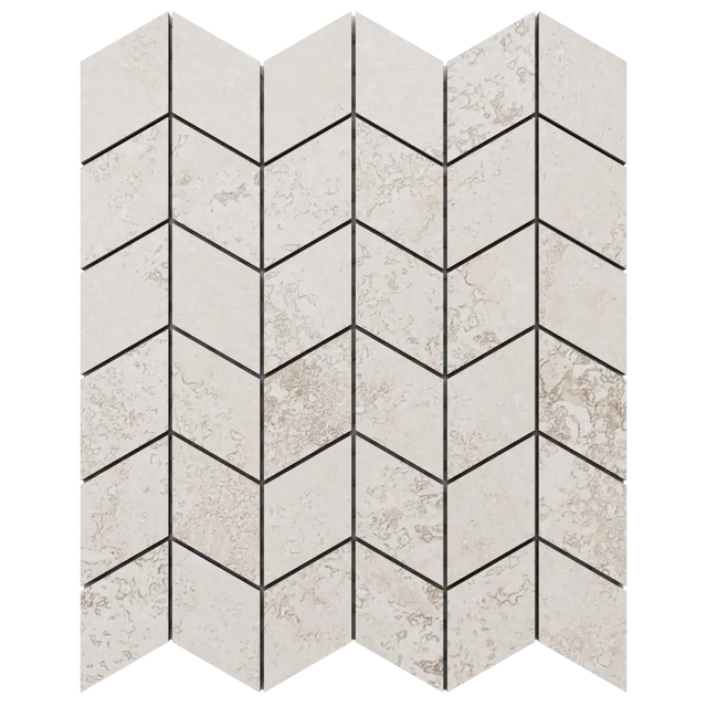 Mosaic in gres on mesh for bathroom or kitchen 26.5 cm x 30.5 cm - White slate