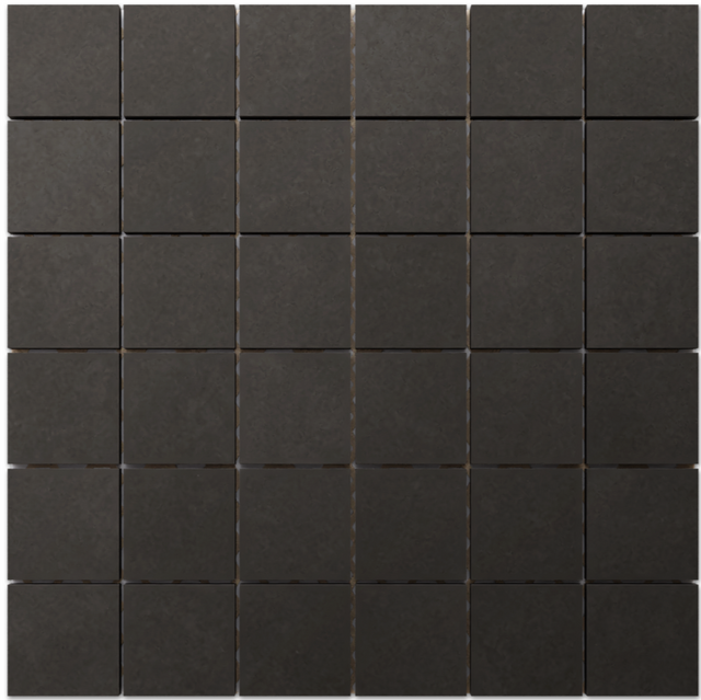 Mosaico su rete in gres per bagno o cucina 29.9 x 29.9 cm - Big black cubes